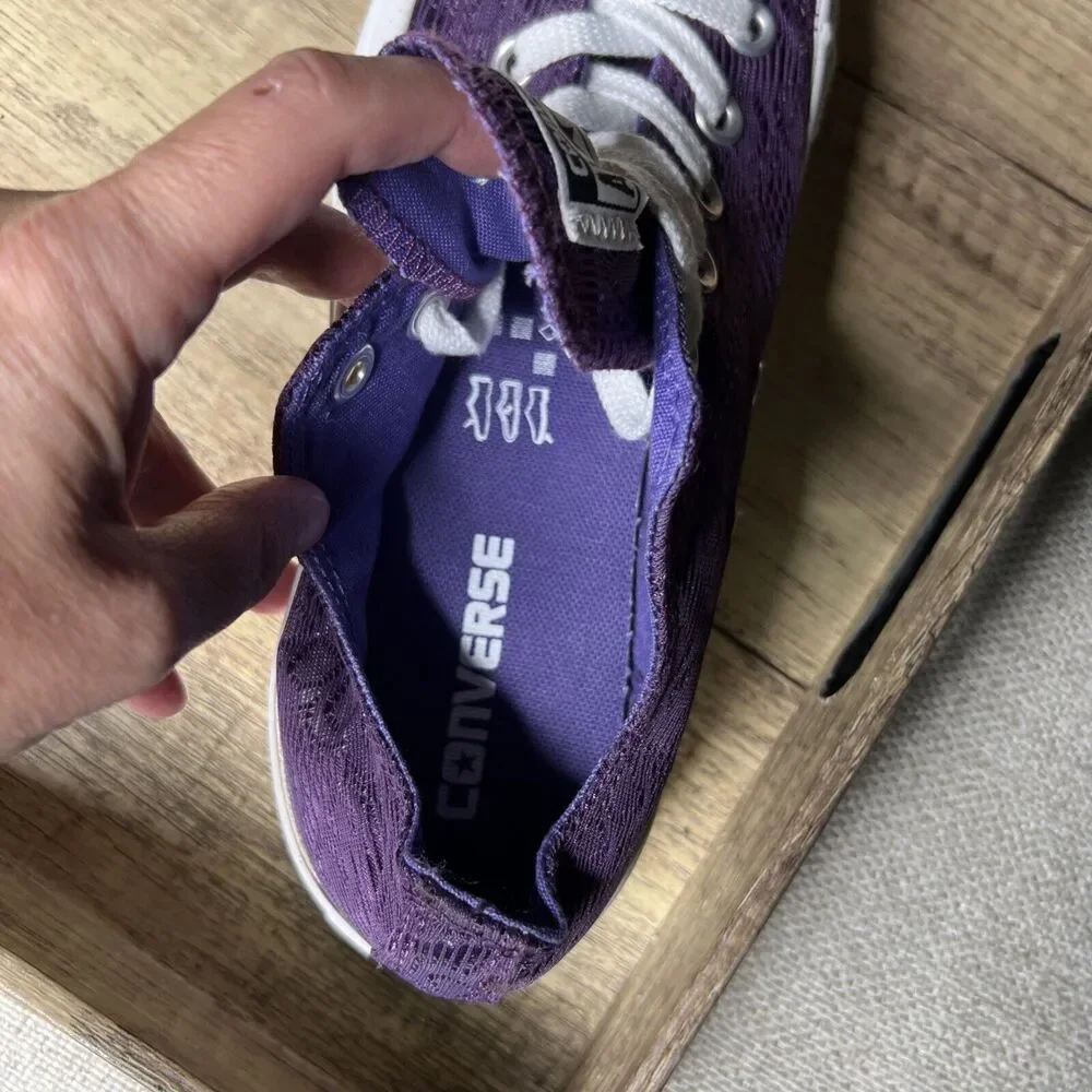 SINGLE SHOE Converse Purple Jacquard Shoe LEFT FOOT Womens Size 7 Amputee